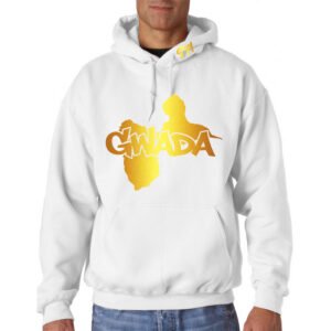 Sweat à Capuche Guadeloupe Blanc et Or Métallisé
