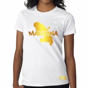 T-Shirt Femme Martinique Blanc et Or Métallisé