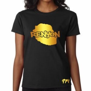 T-Shirt Femme La Réunion Noir et Or Métallisé