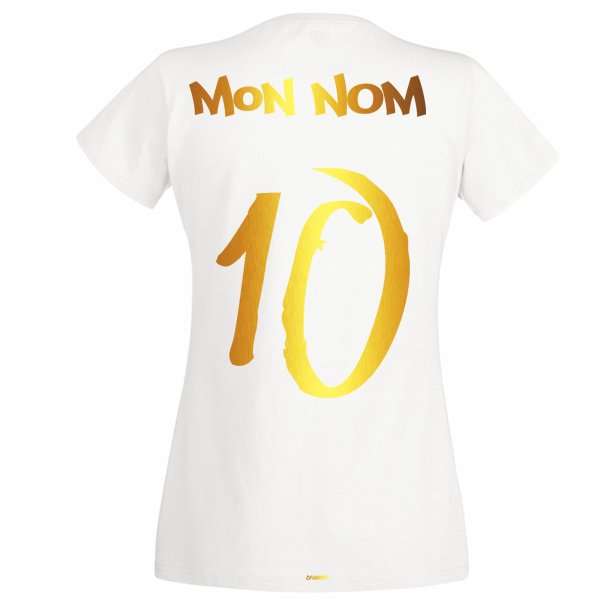 T-Shirt Femme Guadeloupe Blanc et Or Métallisé – Image 4