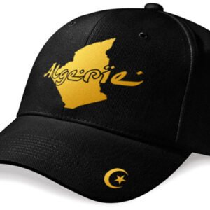 Casquette Algérie « mini pays » Noir et Or Métallisé