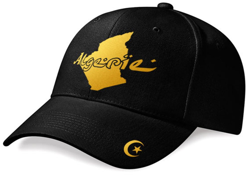 Casquette Algérie « mini pays » Noir et Or Métallisé