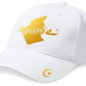 Casquette Algérie « mini pays » Blanc et Or Metallisé
