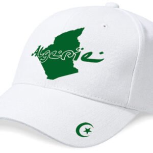 Casquette Algérie « mini pays » Blanc et Vert Émeraude
