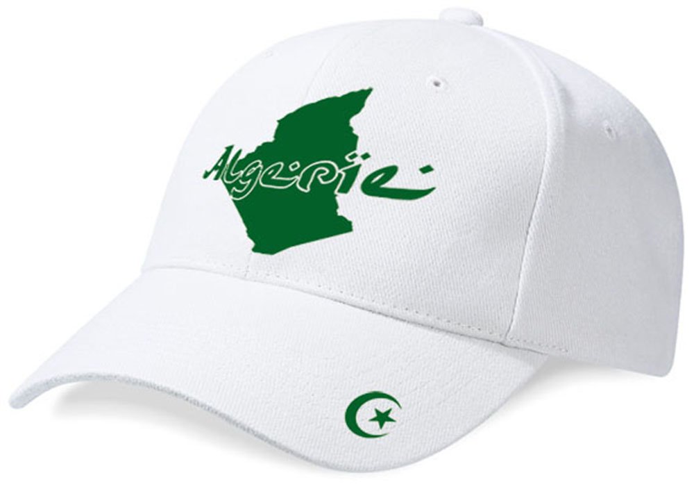 Casquette Algérie « mini pays » Blanc et Vert Émeraude