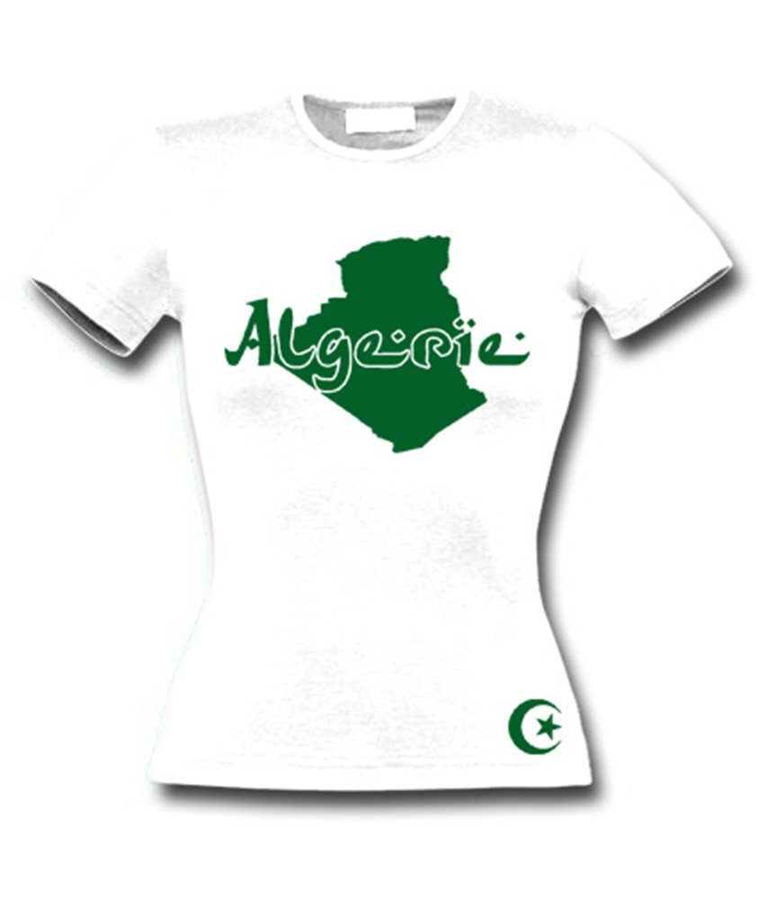 T-Shirt Femme Algérie Blanc et Vert