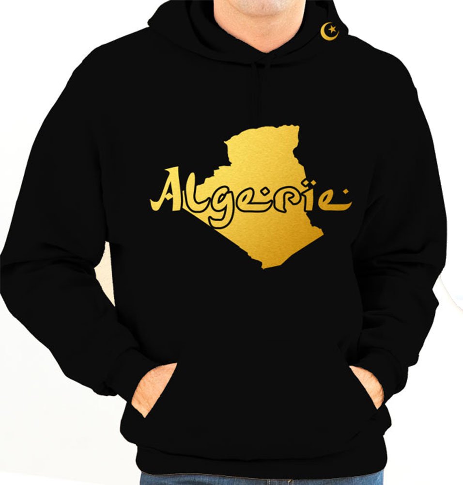 Sweat à Capuche Algérie Noir et Or Métallisé