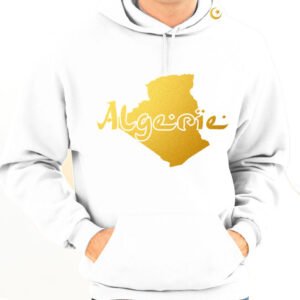 Sweat à Capuche Algérie Blanc et Or Métallisé