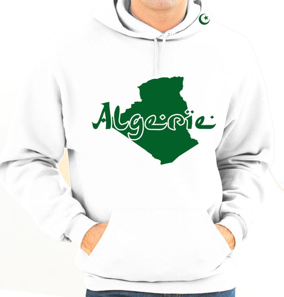 Sweat à Capuche Algérie Blanc et Vert