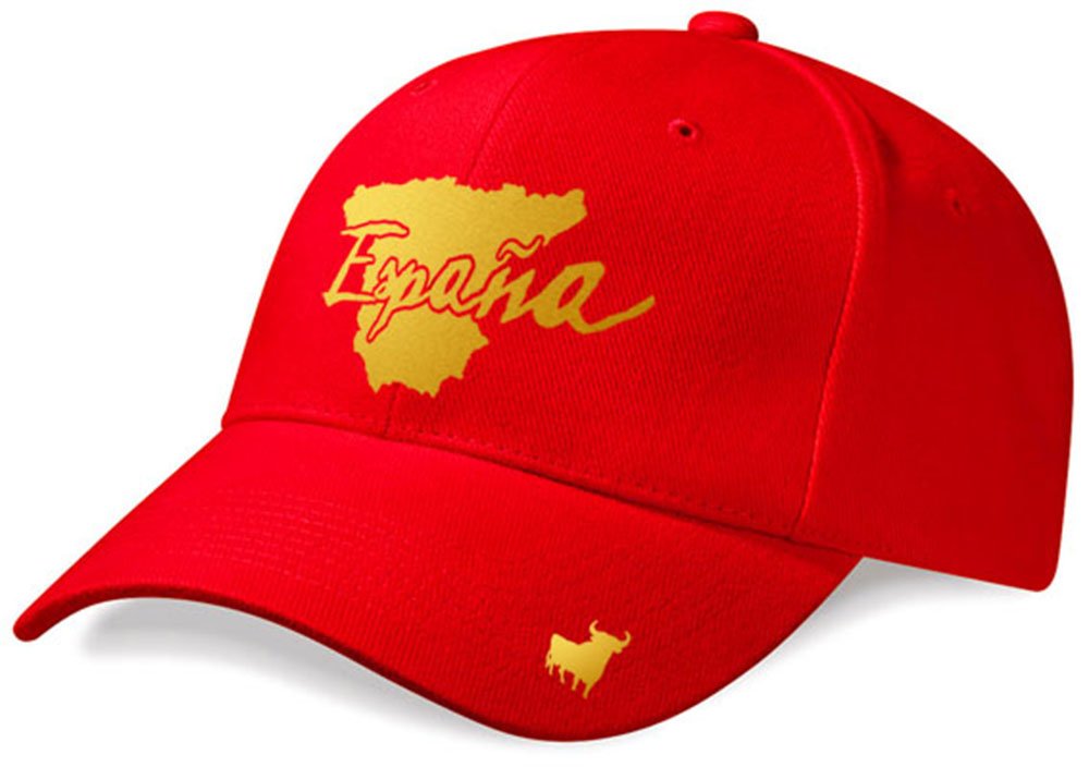 Casquette Espagne Rouge et Or Métallisé