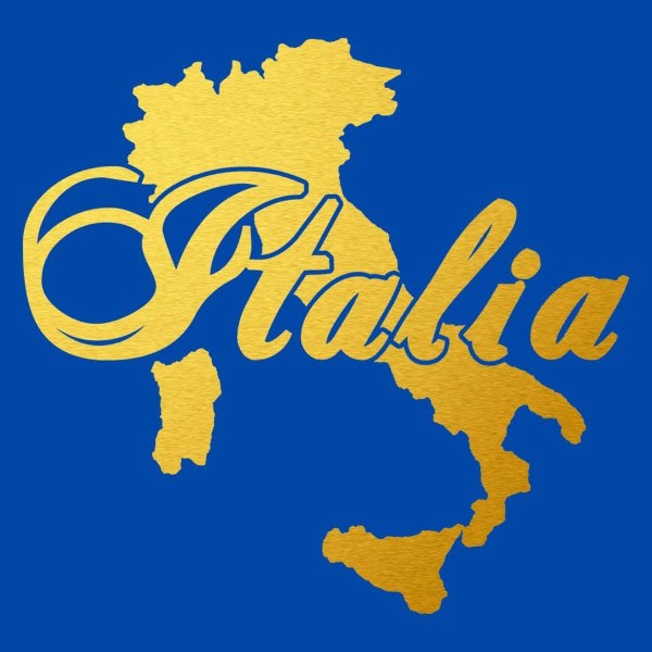 T-Shirt Femme Italie Bleu et Or Métallisé – Image 2