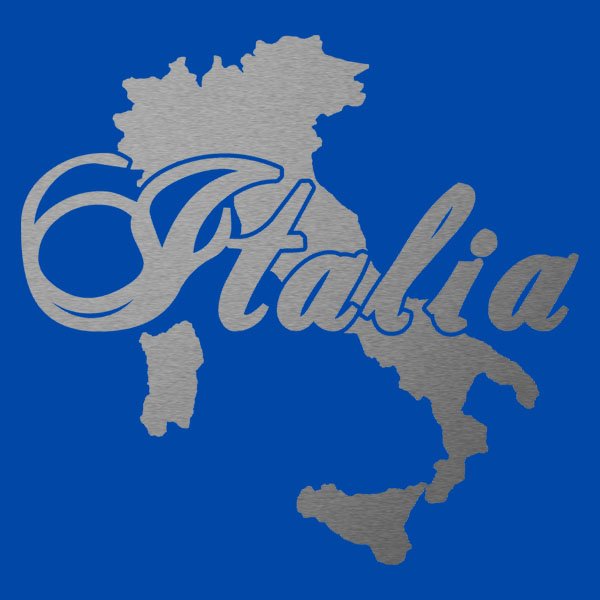 T-Shirt Femme Italie Bleu et Argent Métallisé – Image 2