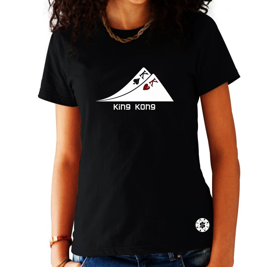 T-Shirt Femme Poker King Kong Noir