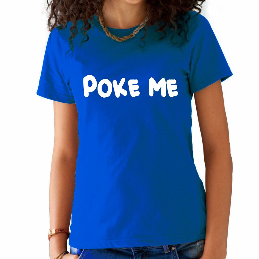 T-Shirt Femme Poke Me Bleu