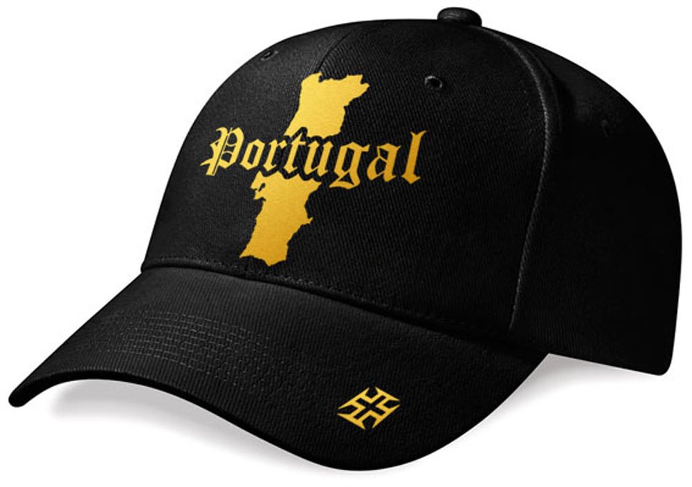 Casquette Portugal Noir et Or Métallisé