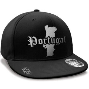 Casquette Hip-hop Portugal noir et argent métallisé