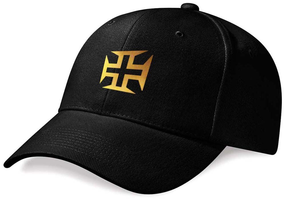 Casquette Portugal "Cruz" Noir et Or Métallisé