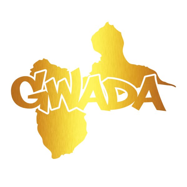 T-Shirt Guadeloupe Blanc et Or Métallisé – Image 2