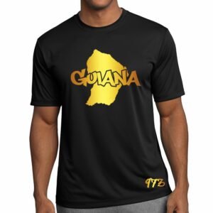 T-Shirt Guyane Noir et Or Métallisé