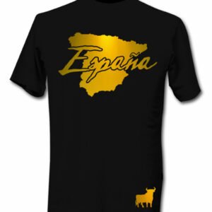 T-Shirt Espagne Noir et Or Métallisé