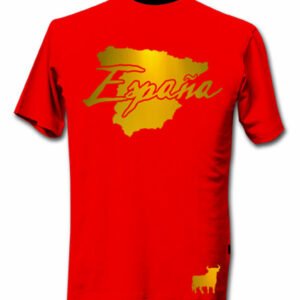 T-Shirt Espagne Rouge et Or Métallisé
