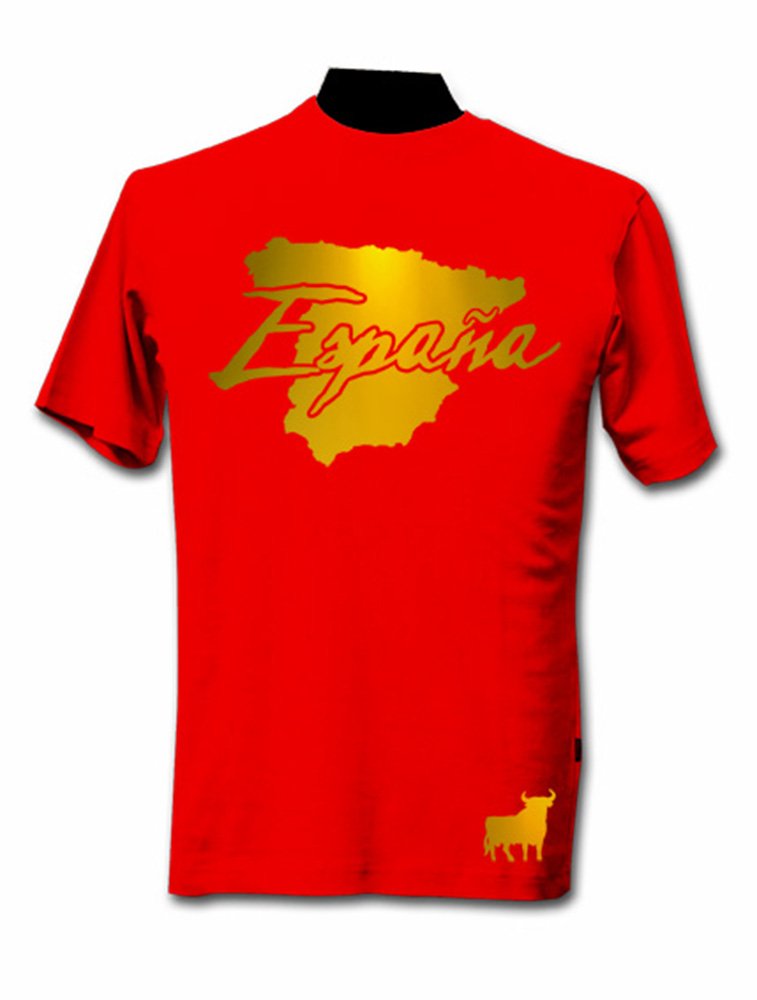 T-Shirt Espagne Rouge et Or Métallisé