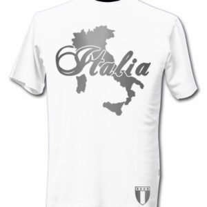 T-Shirt Italie Blanc et Argent Métallisé