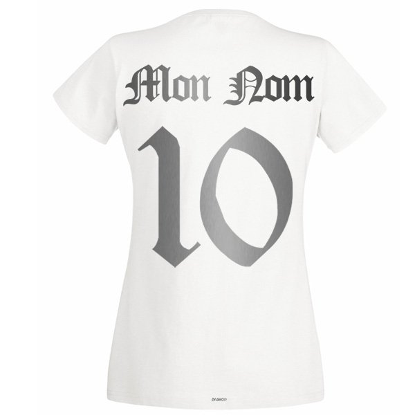 T-Shirt Femme Portugal Blanc et Argent Métallisé – Image 3