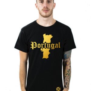 T-Shirt Portugal Noir et Or Métallisé