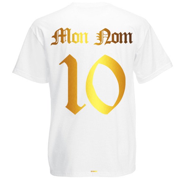 T-Shirt Enfant Portugal Blanc et Or Métallisé – Image 3