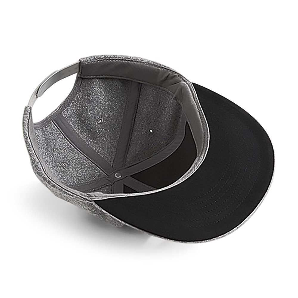Casquette Hip-Hop Snapback Laine Gris Graphite – Image 2